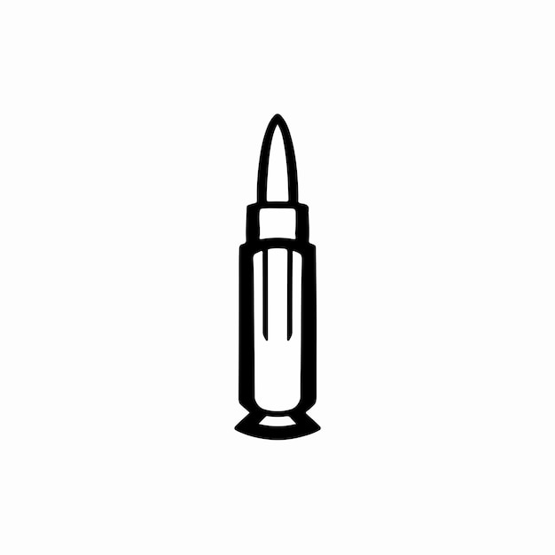 Vector bullet ammunition icon symbol on mustard background tattoo decal logo design vector illustration