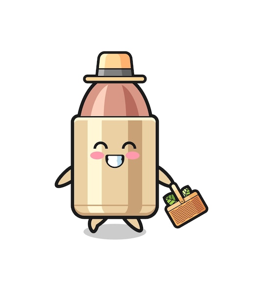 Vector bullet herbalist character searching a herbal  cute design