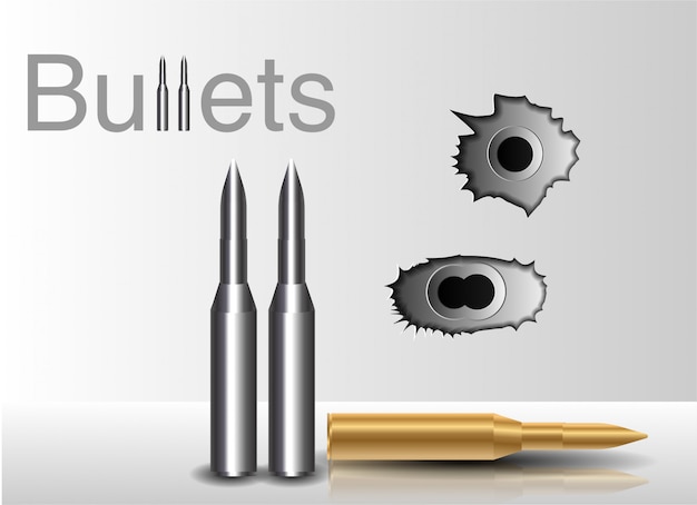 Bullet holes. against the background of a bullet