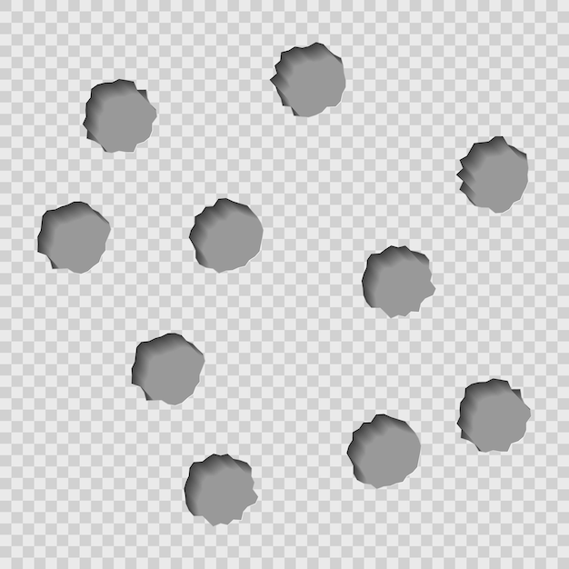 Bullet holes Isolated