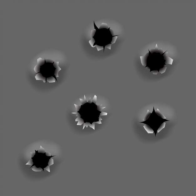 Vector bullet holes set