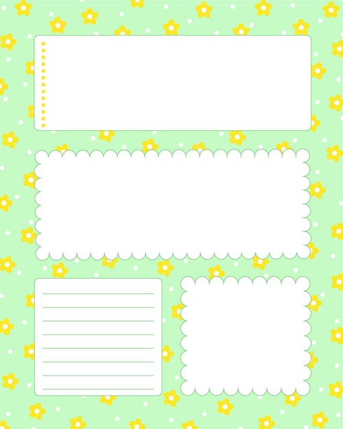 Bullet journal blank printable page seasonal springtime floral and polka dot decor planner template