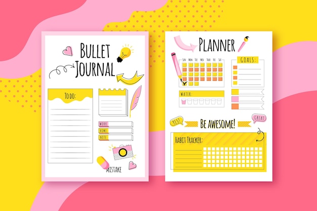 Bullet journal planner impostato