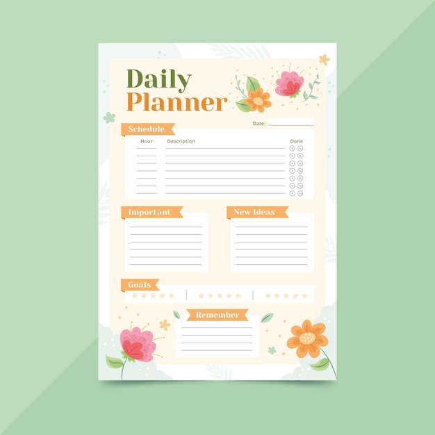 Bullet journal planner-sjabloon