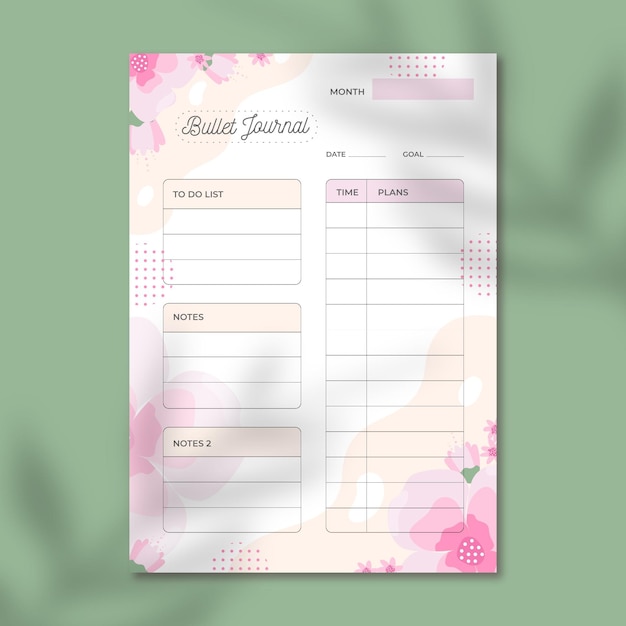 Bullet Journal Planner-sjabloon