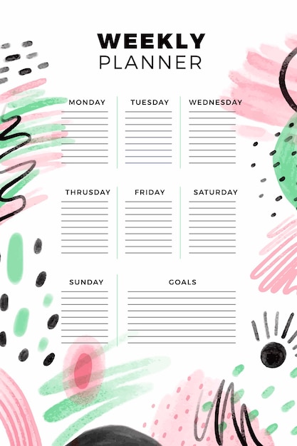 Vector bullet journal planner-sjabloon