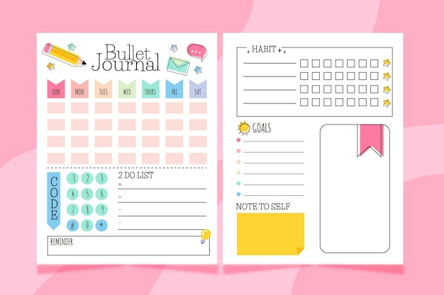 Bullet Journal Planner-sjabloon