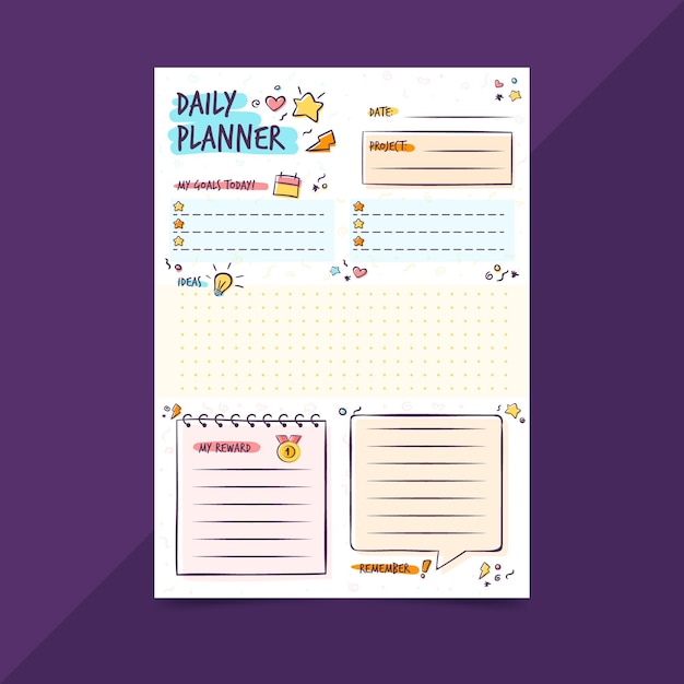 Bullet journal planner template