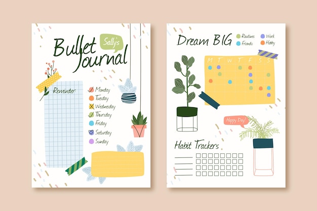 Bullet journal planner modello