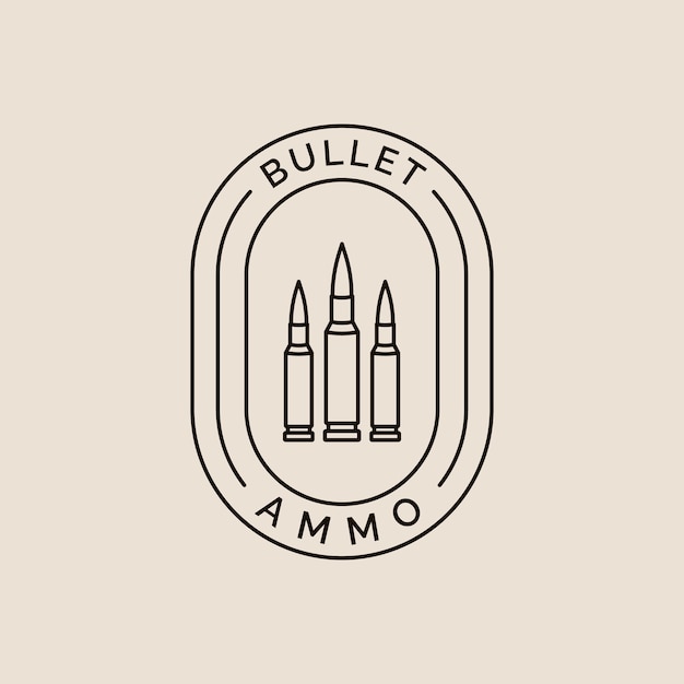 Bullet line art logo icon with emblem and symbol vector illustration design