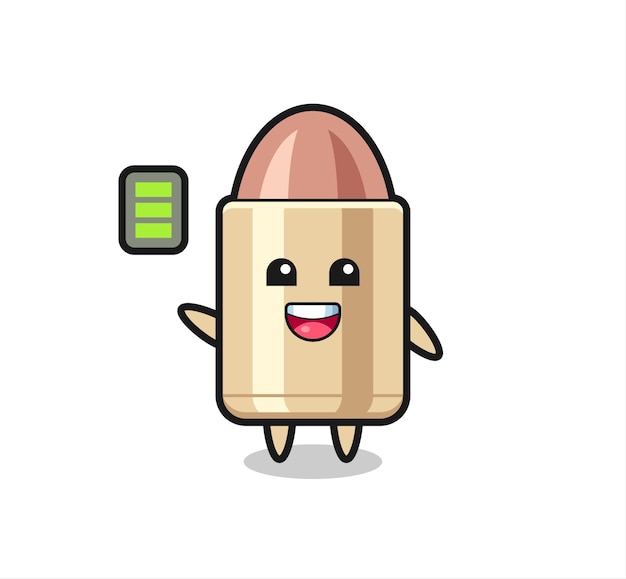Bullet mascot character with energetic gesture , cute style design for t shirt, sticker, logo element