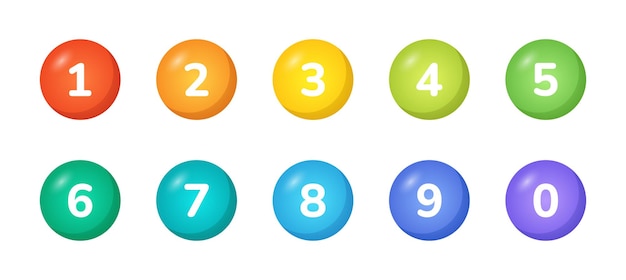 Номер пули на красочных формах круга.