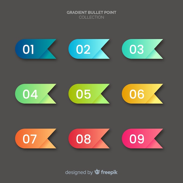 Vector bullet point collection