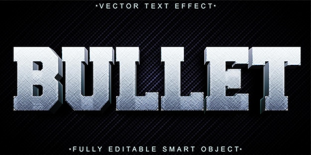 bullet silver vector fully editable smart object text effect