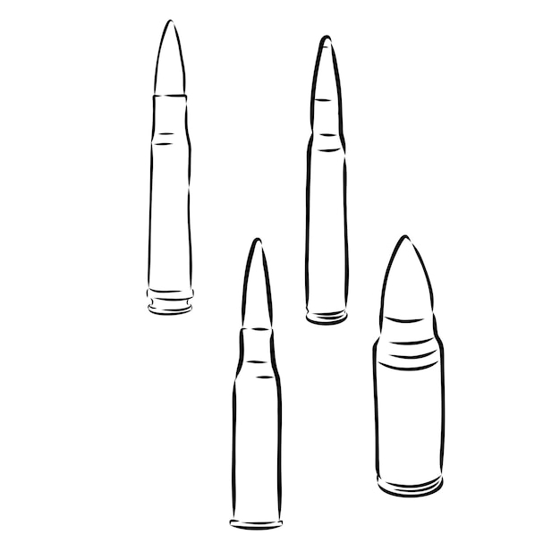 Bullet vector icon sketch isolated on white background