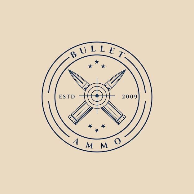 Bullet vintage logo icon and symbol with emblem vector illustration design