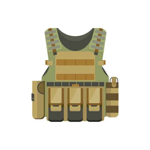 Vector bulletproof vest war icon flat modern sketch symmetric decor