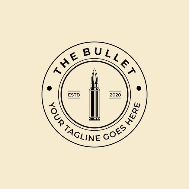 Bullets emblem vintage logo vector illustration design