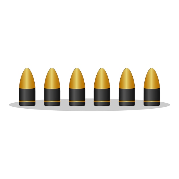 Vector bullets icon cartoon vector shot of gun war rifle