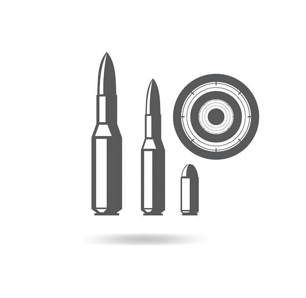 Bullets   illustration icon for firearms with the target