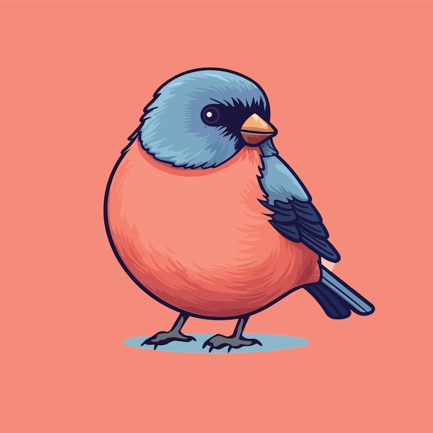 Bullfinch bird cartoon icon Vector illustration of bullfinch bird