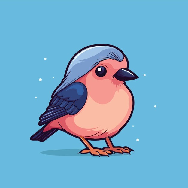 Vector bullfinch bird cartoon icon vector illustration of bullfinch bird