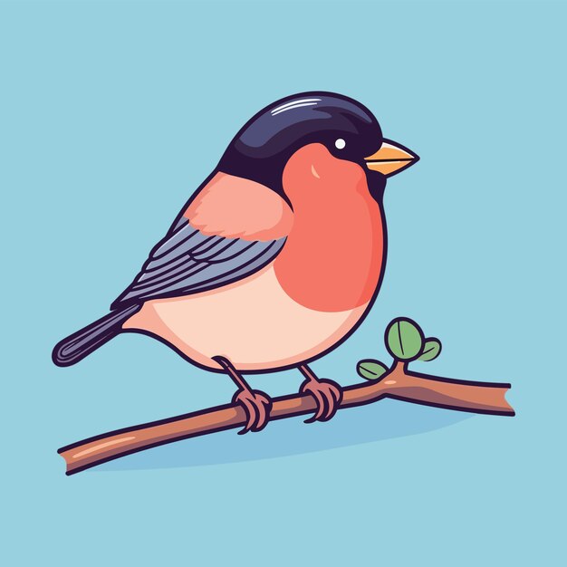 Vector bullfinch bird cartoon icon vector illustration of bullfinch bird