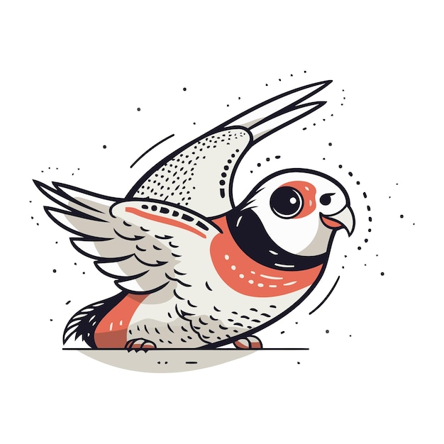 Bullfinch bird Hand drawn vector illustration on white background