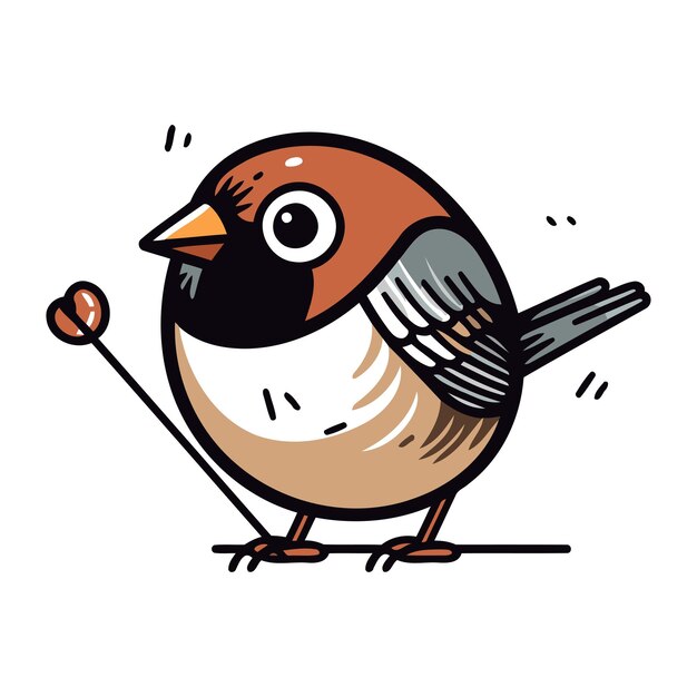 Bullfinch on a white background hand drawn vector illustration