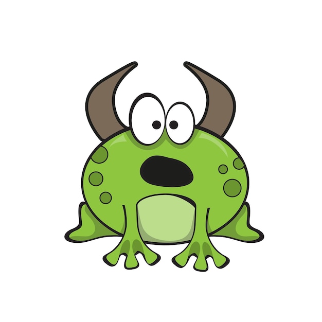 Bullfrog cartoon character. funny vector illustration on white