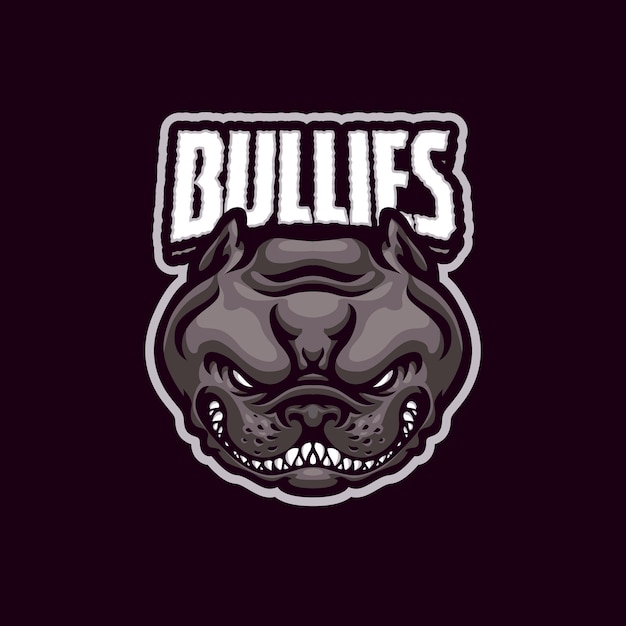 Vector bullies dog mascot logo for esport and sport team