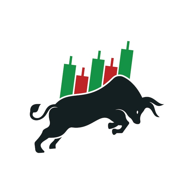 Bullish Trader Logo. Forex bull logo design template vector. Financial bull logo design.