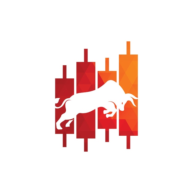 Vector bullish trader logo forex bull logo ontwerp sjabloon vector