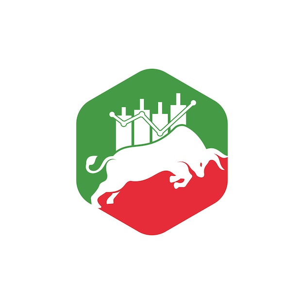 Bullish Trader Logo Forex bull logo ontwerpsjabloon vector Financiële bull logo ontwerp