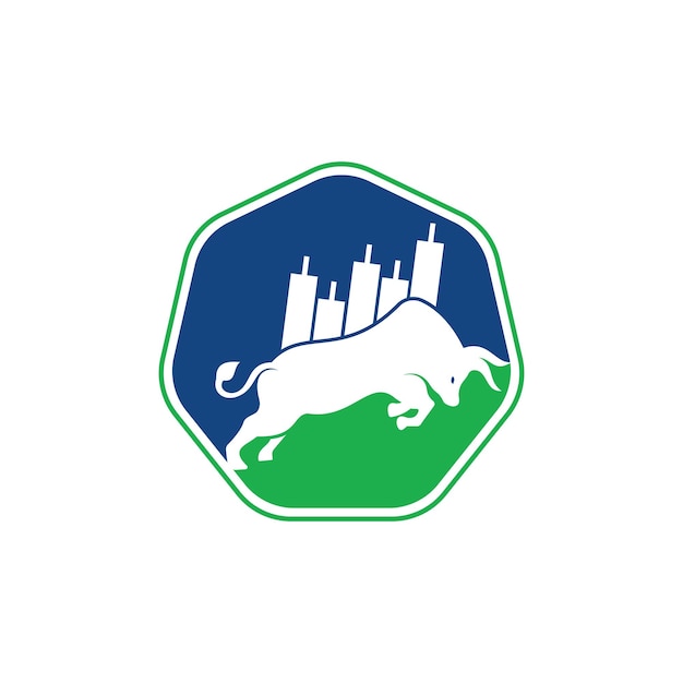 Bullish Trader Logo Forex stier logo ontwerp sjabloon vector