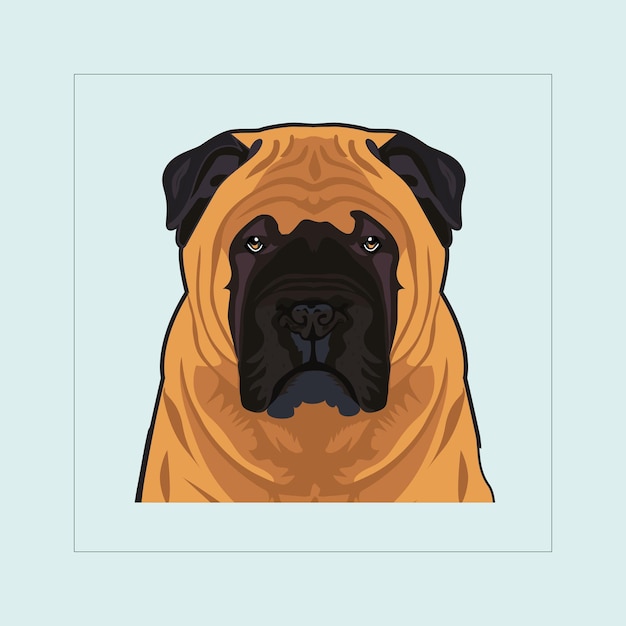 Bullmastiff Hondenhoofd illustratie vector