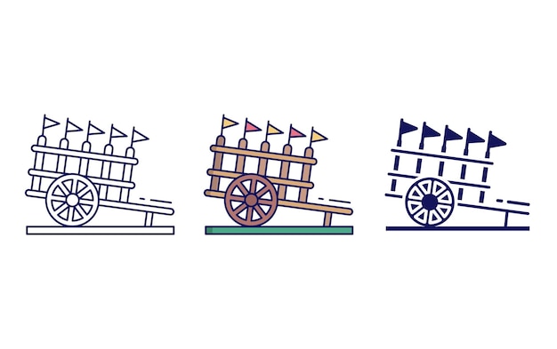 Vector bullock cart vector icon