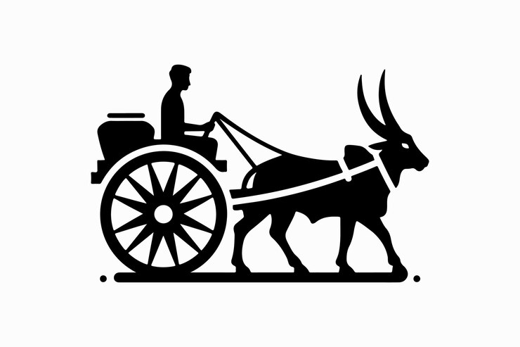 वेक्टर bullock cart vector illustration