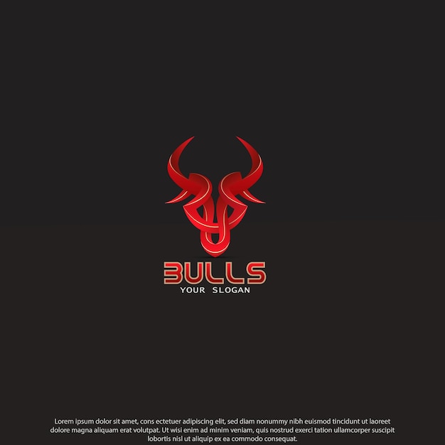 Bulls 추상 로고 디자인은 기호 브랜드 등에 잘 사용됩니다.