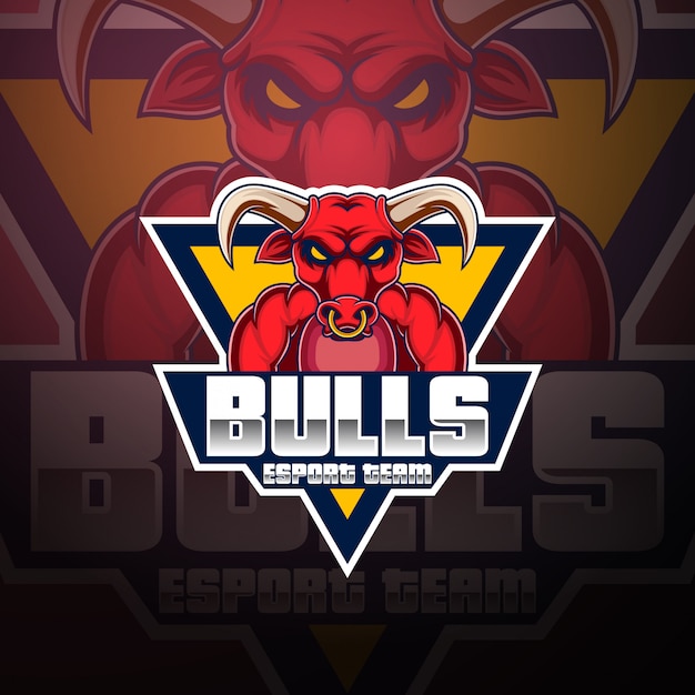 Bulls esport mascot logo design