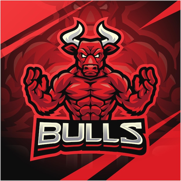 Bulls 전투기 마스코트 로고 디자인