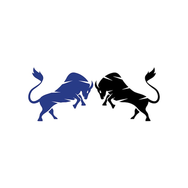 Vector bulls fighting game player  gaming logo design