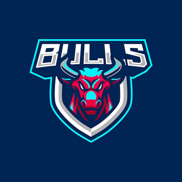 Bulls mascot logo design 