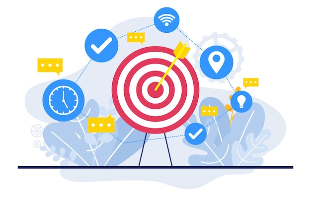 Bullseye Digital Marketing Commerce Mobile Web Analysis Design Illustration