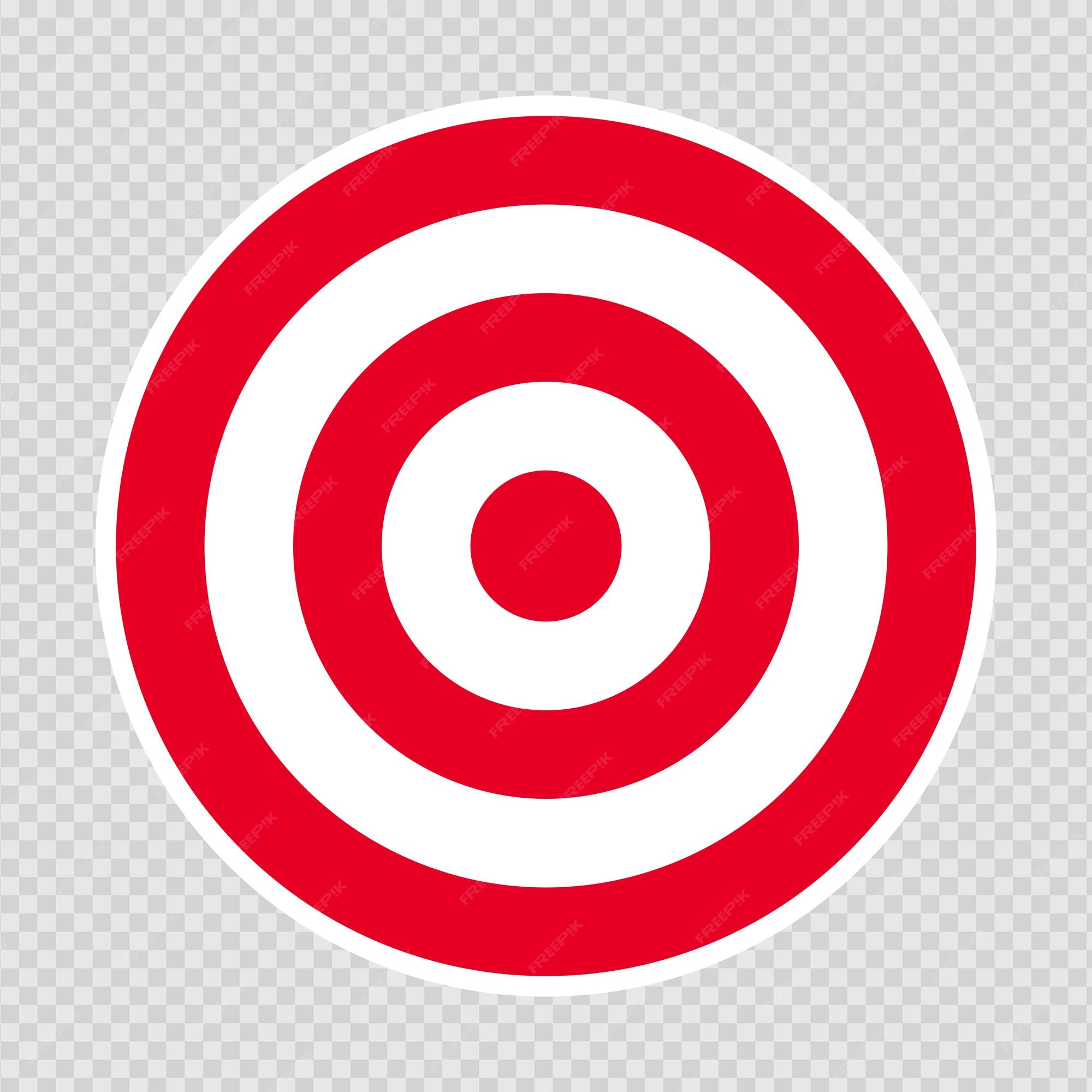 Premium | Bullseye target icon on a transparent background vector. red and white concentric circles logo.