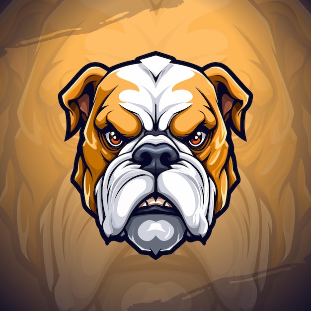 Bully Dog Mascot Logo met Modern Illustration Concept Gaming Design voor Esports en Sportteams