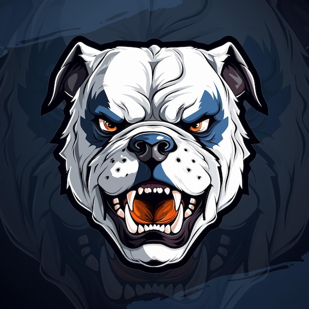 Були-собака Современный игровой талисман Логотип для киберспорта и спортивных команд Векторная иллюстрация для T