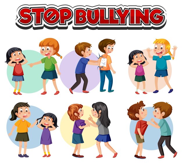 Bullying kids character collection