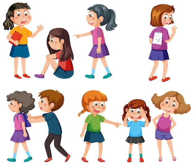 Bullying kids character collection