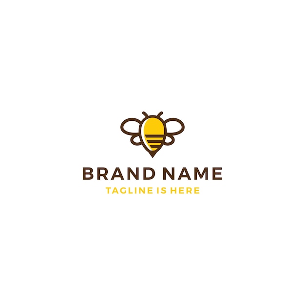 Bumble bee hive miele logo template icona illustrazione vettoriale